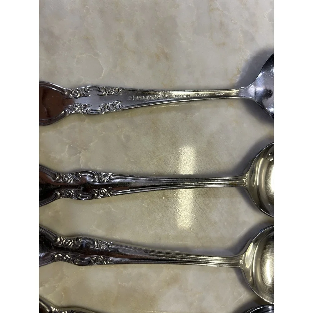 4 Nasco Japan Elizabethan II Gumbo soup spoons